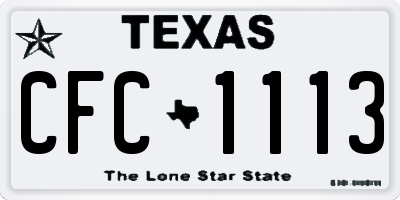 TX license plate CFC1113