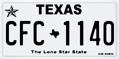 TX license plate CFC1140