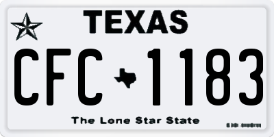 TX license plate CFC1183