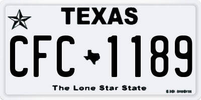 TX license plate CFC1189