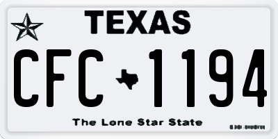 TX license plate CFC1194