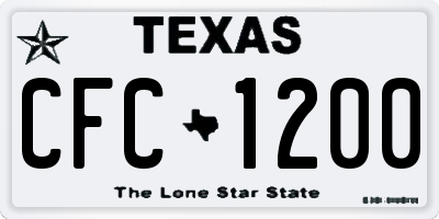 TX license plate CFC1200