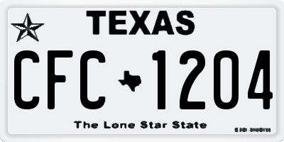 TX license plate CFC1204