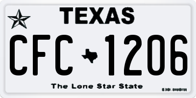 TX license plate CFC1206