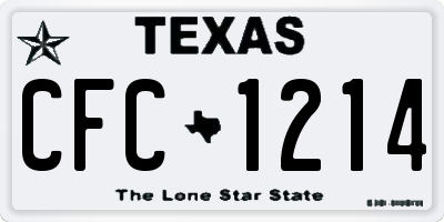 TX license plate CFC1214