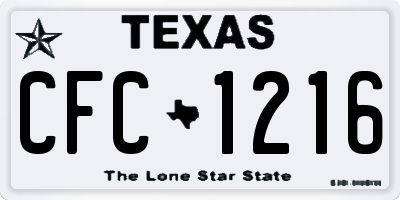 TX license plate CFC1216
