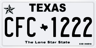 TX license plate CFC1222