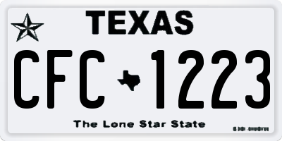 TX license plate CFC1223