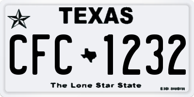 TX license plate CFC1232