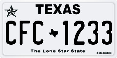 TX license plate CFC1233