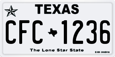TX license plate CFC1236