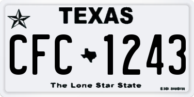 TX license plate CFC1243