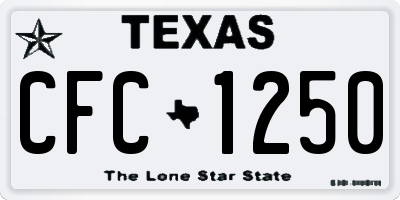 TX license plate CFC1250