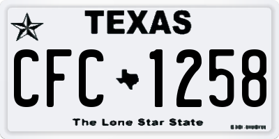 TX license plate CFC1258