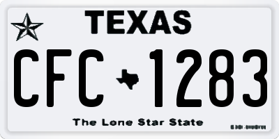 TX license plate CFC1283