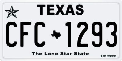 TX license plate CFC1293