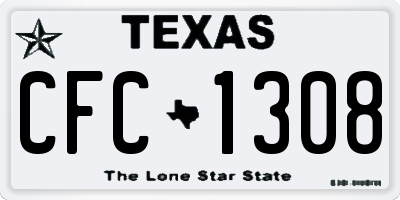 TX license plate CFC1308