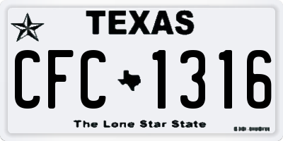 TX license plate CFC1316