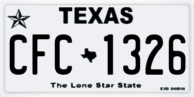 TX license plate CFC1326