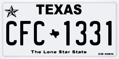 TX license plate CFC1331