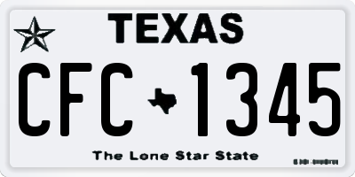 TX license plate CFC1345