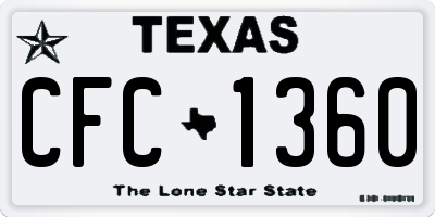 TX license plate CFC1360