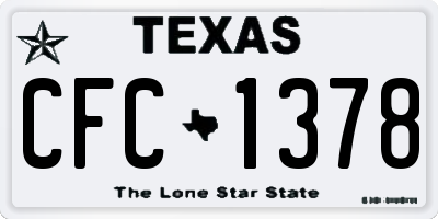 TX license plate CFC1378