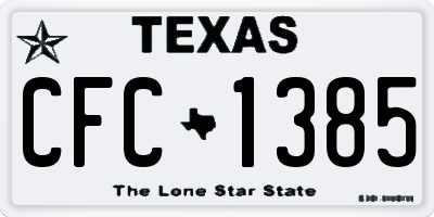 TX license plate CFC1385
