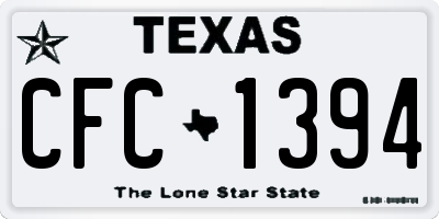 TX license plate CFC1394