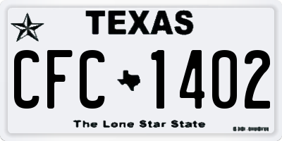 TX license plate CFC1402
