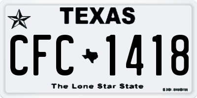 TX license plate CFC1418