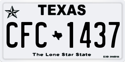 TX license plate CFC1437