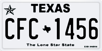 TX license plate CFC1456
