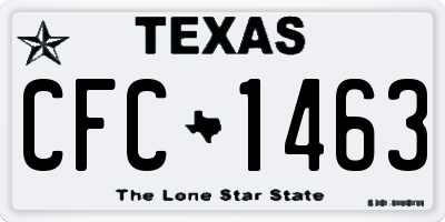 TX license plate CFC1463