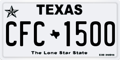 TX license plate CFC1500