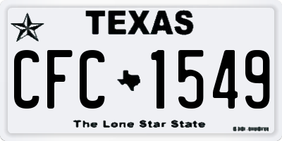 TX license plate CFC1549