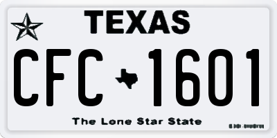 TX license plate CFC1601