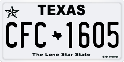 TX license plate CFC1605