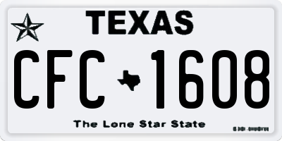 TX license plate CFC1608