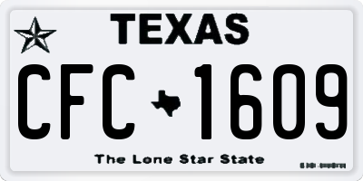 TX license plate CFC1609