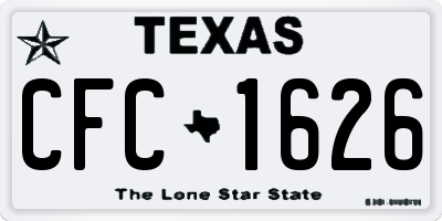 TX license plate CFC1626