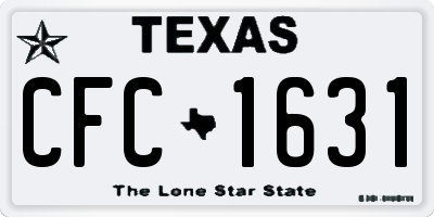 TX license plate CFC1631