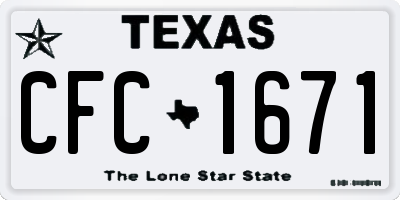 TX license plate CFC1671