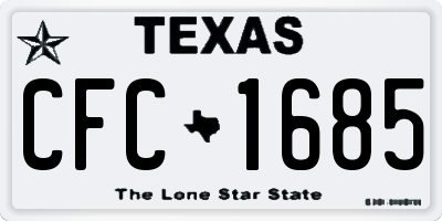 TX license plate CFC1685
