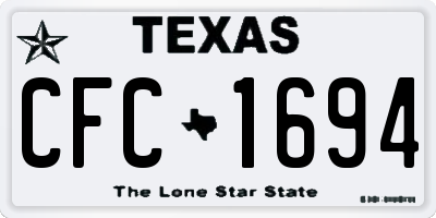 TX license plate CFC1694