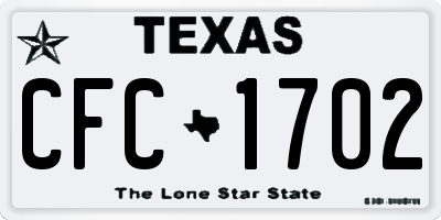 TX license plate CFC1702