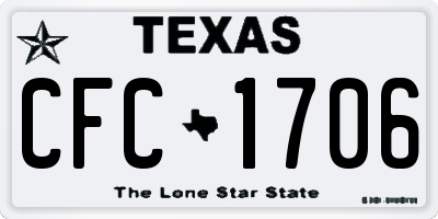 TX license plate CFC1706