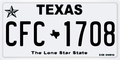 TX license plate CFC1708