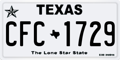 TX license plate CFC1729