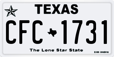 TX license plate CFC1731